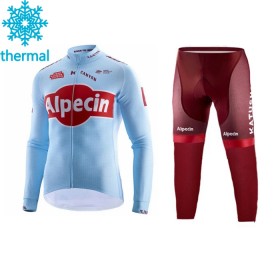 Tenue Maillot M/L + Collant Long 2019 Team Katusha Alpecin Hiver Thermal Fleece N001